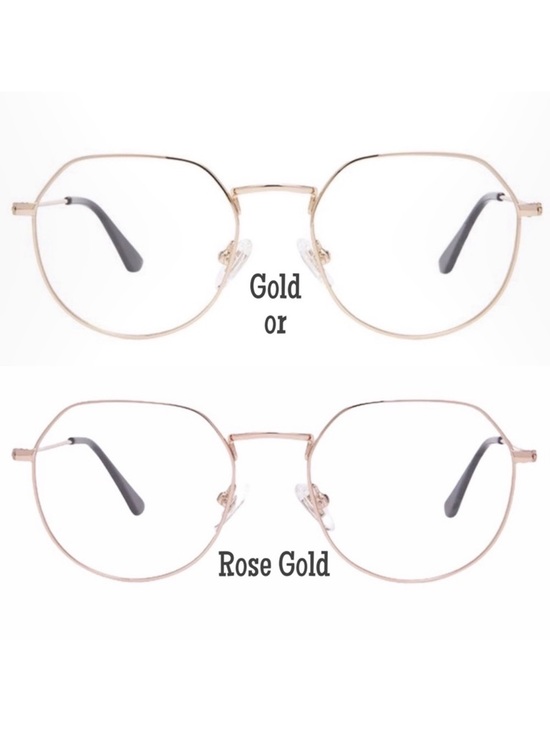 DIFF James Blue Light Glasses Gold or Rose Gold Frame Blue Light Blocking Lens
